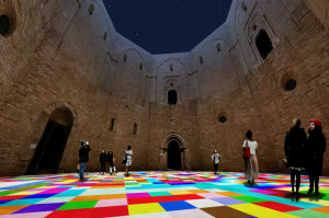 Castel del Monte allestito da Miguel Chevalier per lo spettacolo Tapis magiques-L'origine du monde